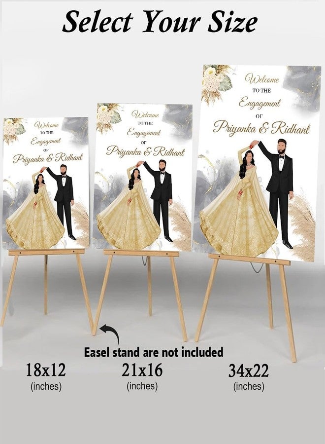 ثيم ماي بارتي لوحة ترحيبية لحفل خطوبة هندي تقليدي مُخصصة - لوحة ترحيبية لحفل ما قبل الزفاف الهندي - لوحة ترحيبية لحفل هندي - Image 4